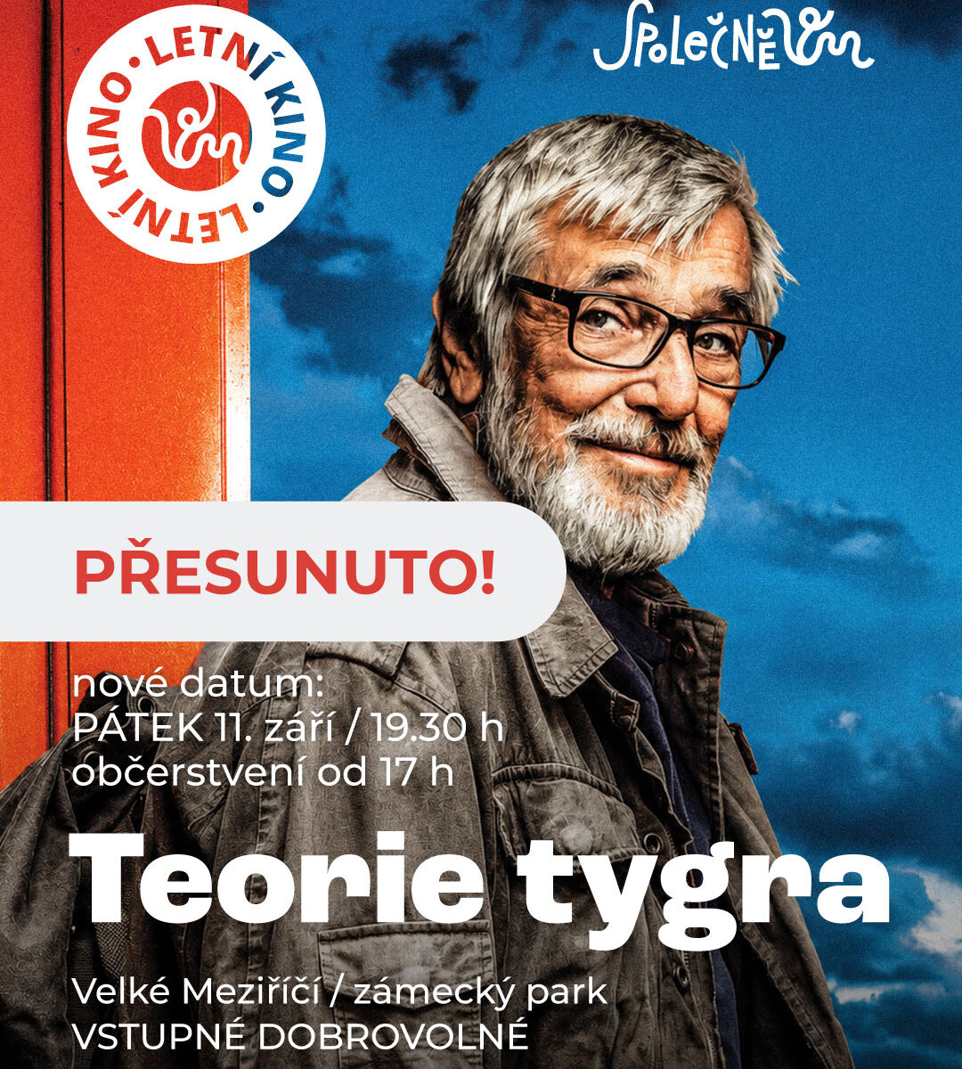Plakát Letní kino: Teorie tygra, nový termín pátek 11. září, zámecký park